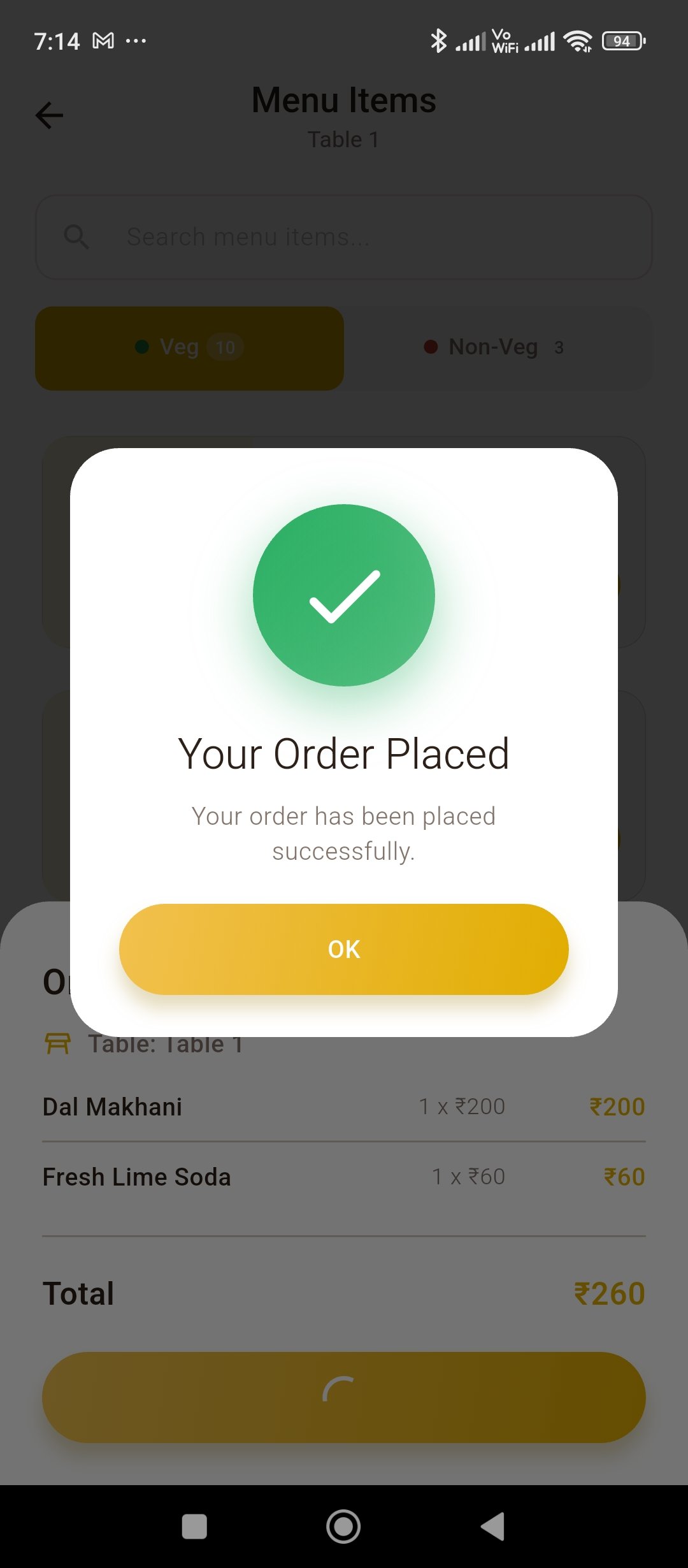Order success